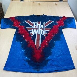 Liquid Blue The‎ Who Tie Dye Graphic Tee Mens LT Large Tall Blue Red Union Jack